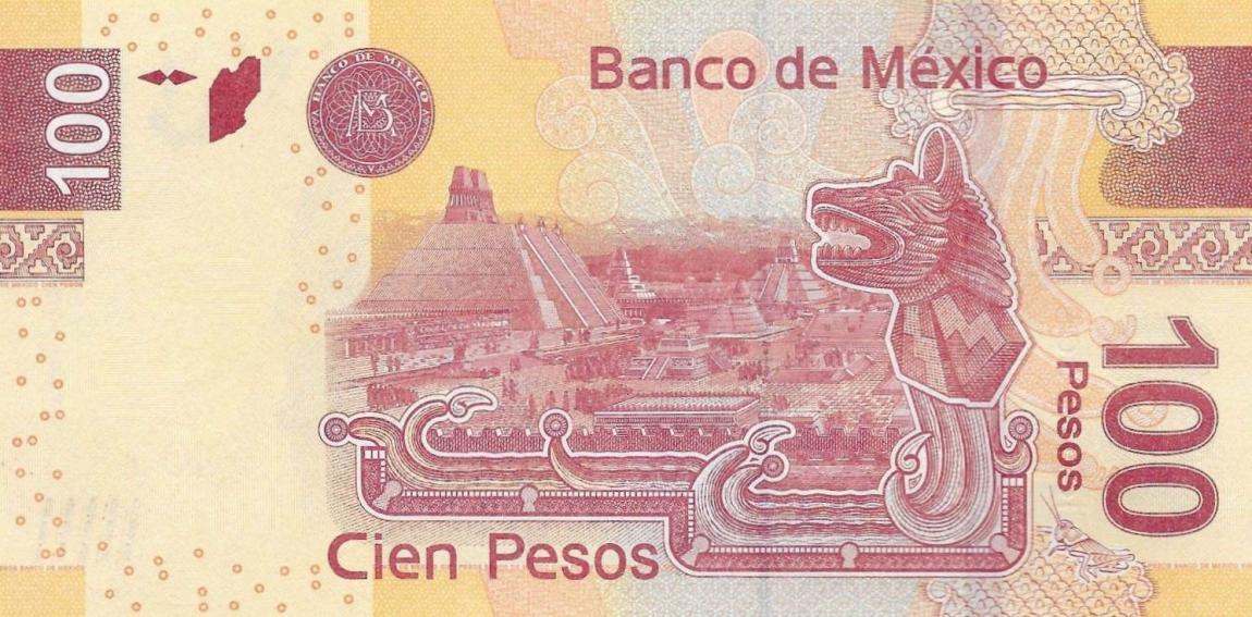 Back of Mexico p124ah: 100 Pesos from 2013