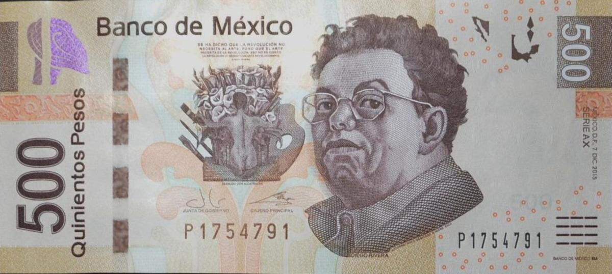 Front of Mexico p126ax: 500 Pesos from 2015
