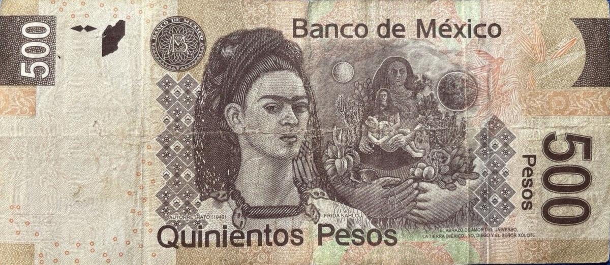 Back of Mexico p126e: 500 Pesos from 2010