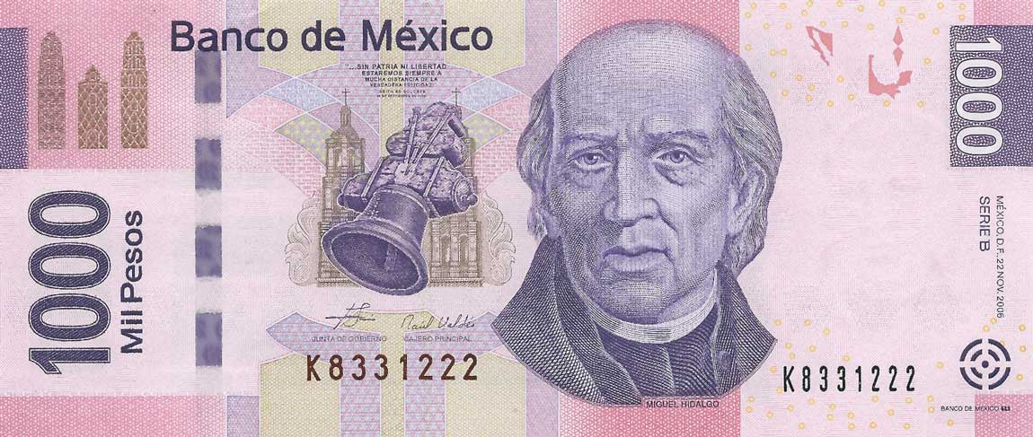 Front of Mexico p127b: 1000 Pesos from 2006