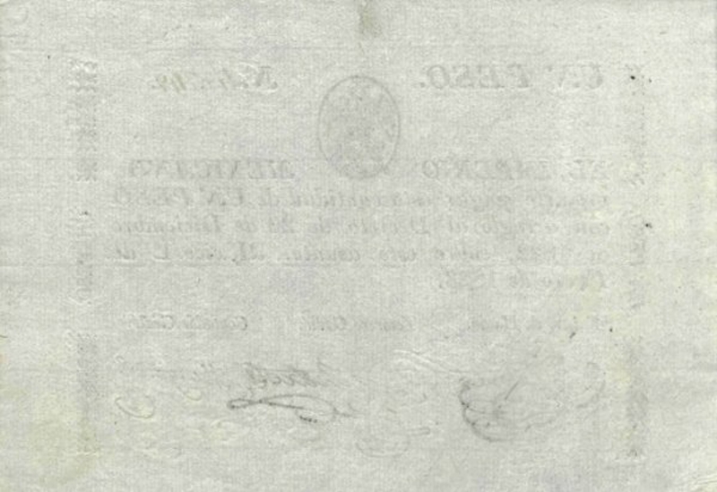 Back of Mexico p1a: 1 Peso from 1823