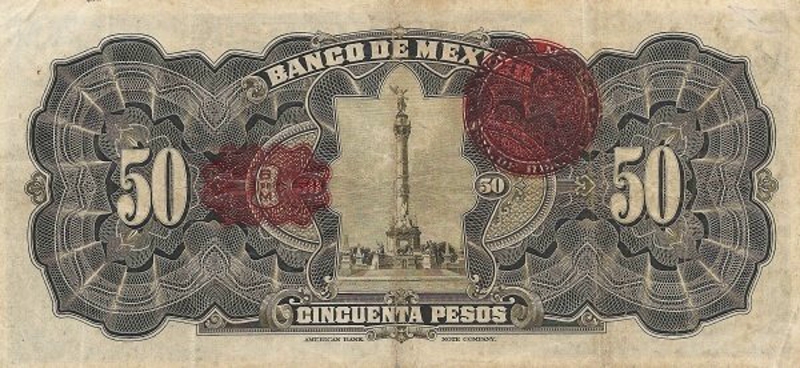 Back of Mexico p24c: 50 Pesos from 1932
