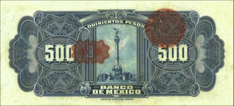 Back of Mexico p26g: 500 Pesos from 1934
