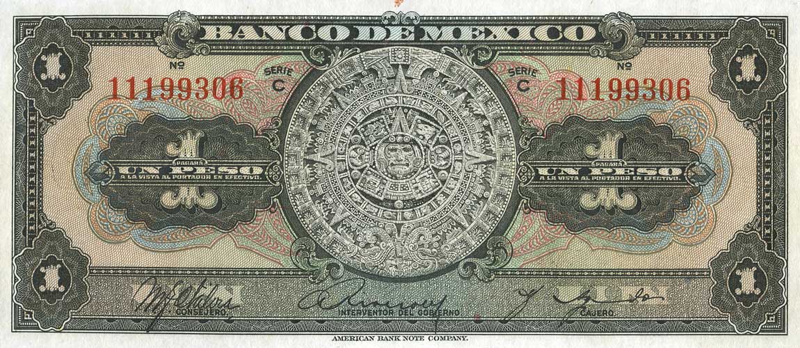 Front of Mexico p28c: 1 Peso from 1936