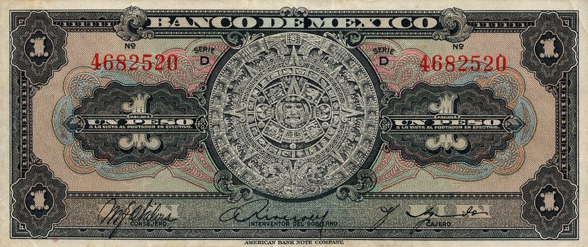 Front of Mexico p28d: 1 Peso from 1936