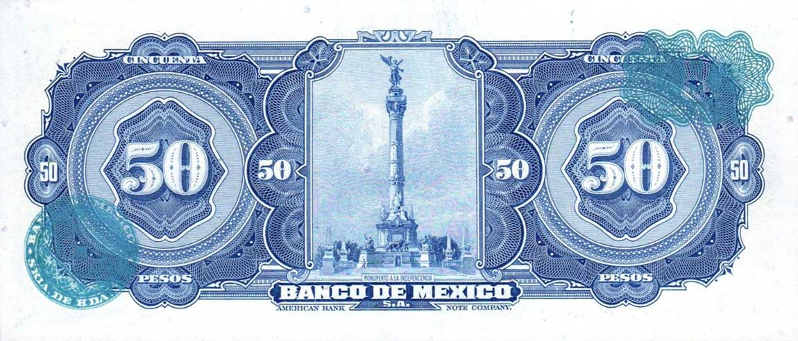 Back of Mexico p49c: 50 Pesos from 1950