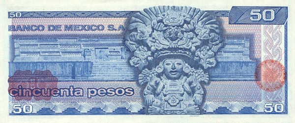 Back of Mexico p65b: 50 Pesos from 1976