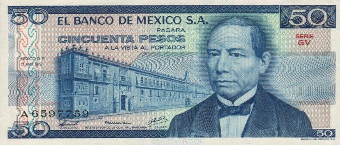 Front of Mexico p67b: 50 Pesos from 1979