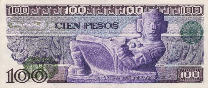 Back of Mexico p68a: 100 Pesos from 1978