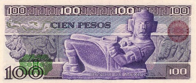 Back of Mexico p68b: 100 Pesos from 1979