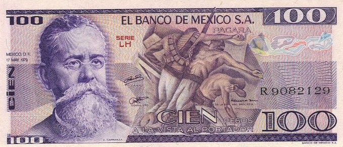 Front of Mexico p68b: 100 Pesos from 1979