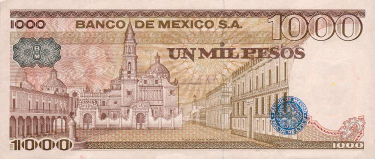 Back of Mexico p70a: 1000 Pesos from 1978