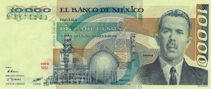 Front of Mexico p84a: 10000 Pesos from 1983