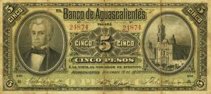 pS101b from Mexico: 5 Pesos from 1902