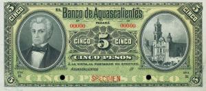 pS101s1 from Mexico: 5 Pesos from 1902
