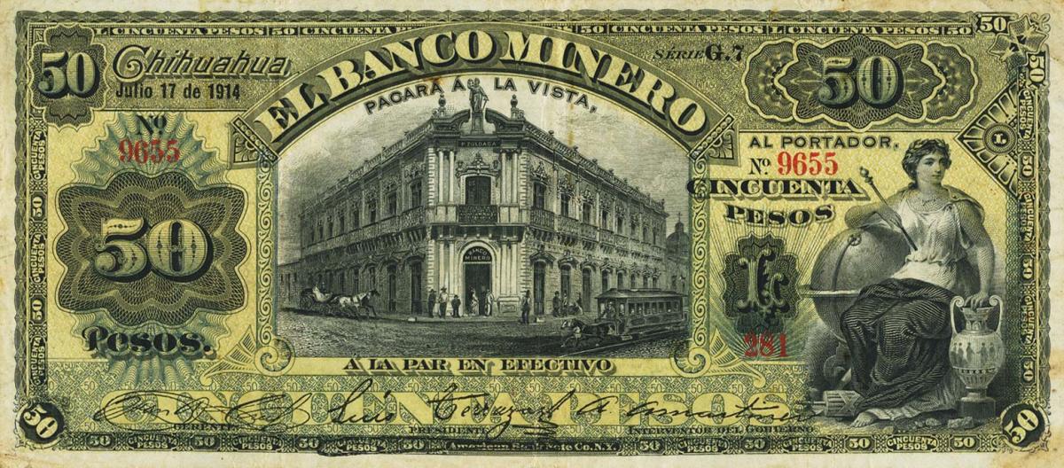 Front of Mexico pS166Aa: 50 Pesos from 1900