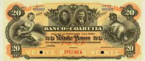 pS197s from Mexico: 20 Pesos from 1898