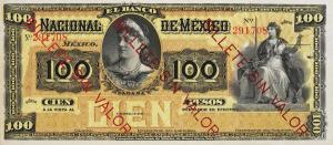 pS261r from Mexico: 100 Pesos from 1885