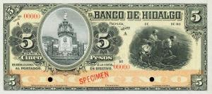 pS305s from Mexico: 5 Pesos from 1902