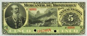 pS352As from Mexico: 5 Pesos from 1906