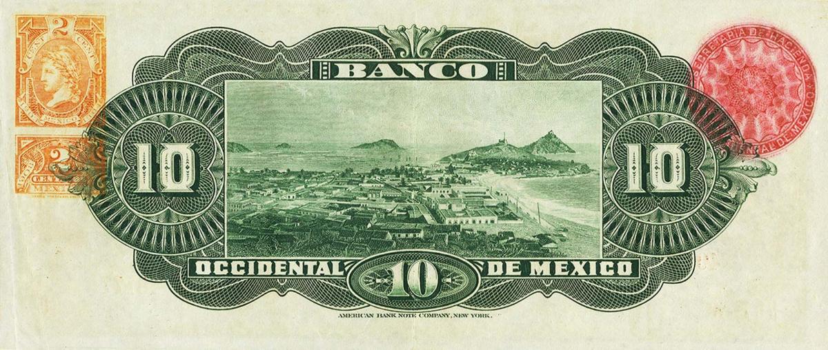 Back of Mexico pS409a: 10 Pesos from 1900
