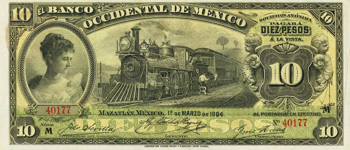 Front of Mexico pS409a: 10 Pesos from 1900