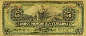 pS437b from Mexico: 5 Pesos from 1898