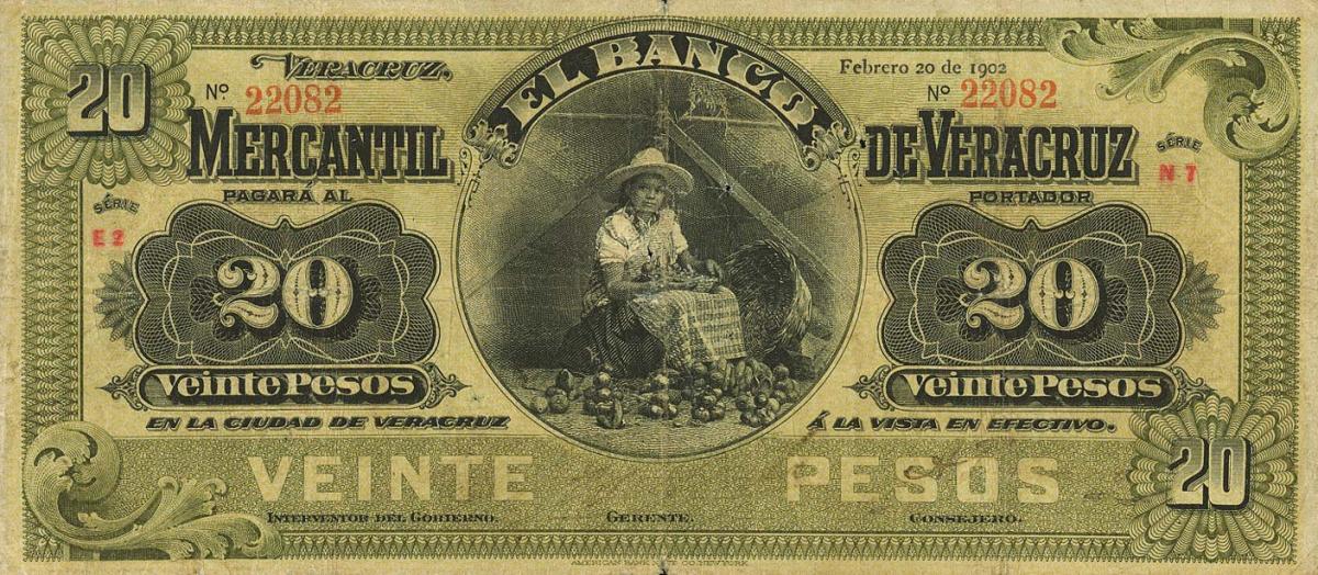 Front of Mexico pS440b: 20 Pesos from 1898