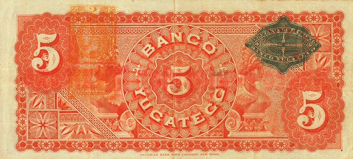 Back of Mexico pS458a: 5 Pesos from 1901