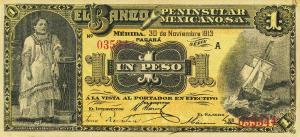 pS464b from Mexico: 1 Peso from 1913