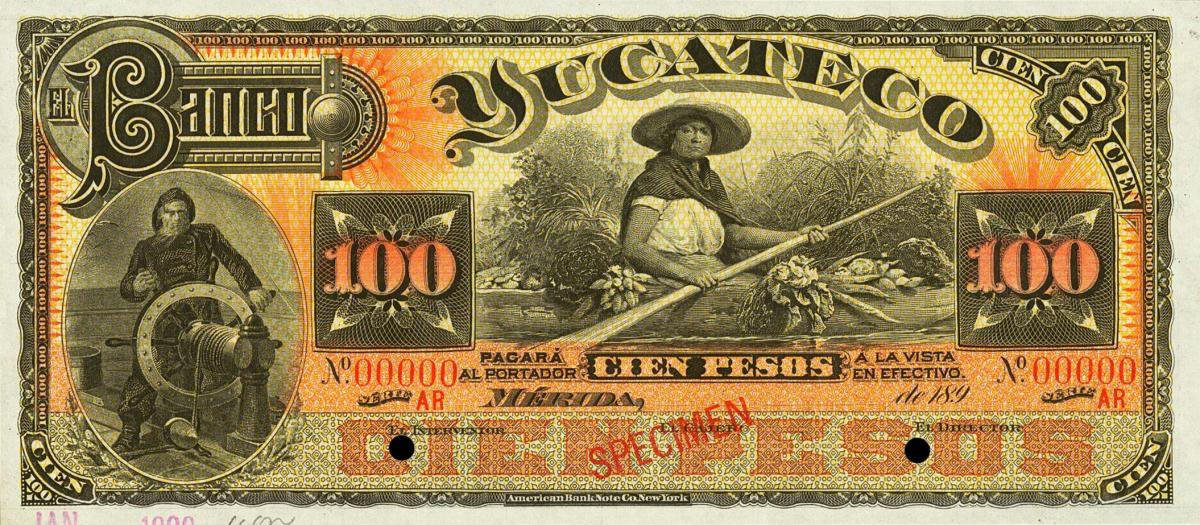 Front of Mexico pS471s2: 100 Pesos from 1890