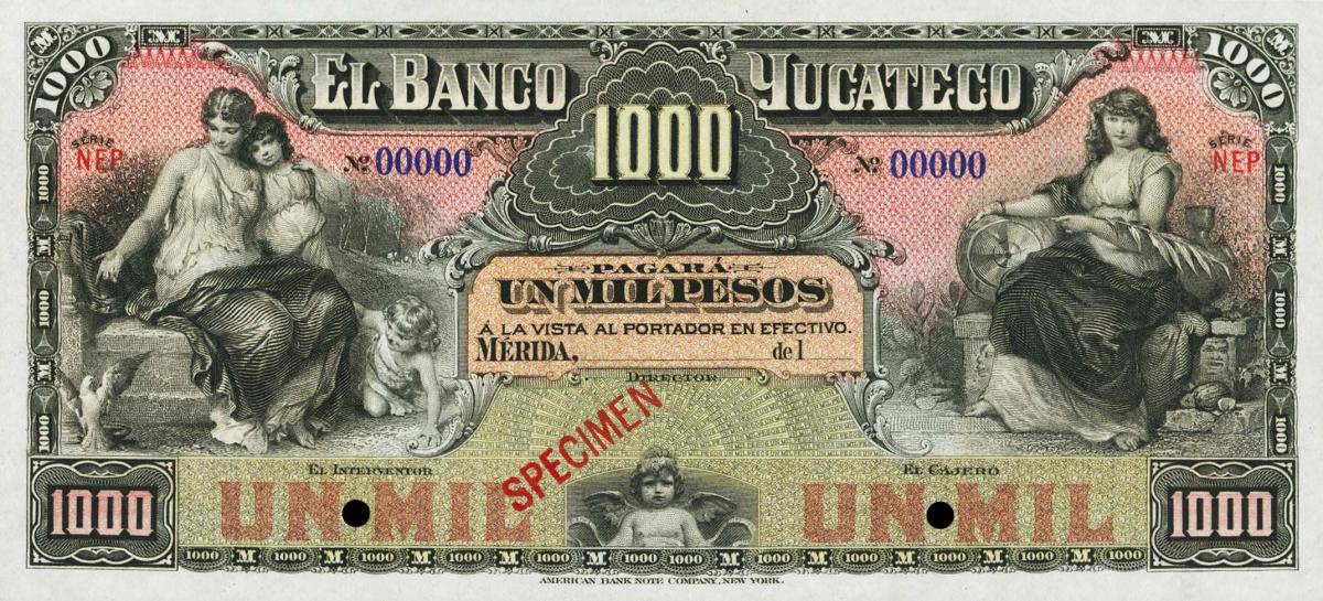 Front of Mexico pS473s3: 1000 Pesos from 1890