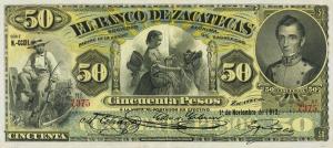 pS478d from Mexico: 50 Pesos from 1891