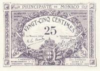 p2c from Monaco: 25 Centimes from 1921