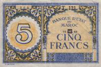 p33 from Morocco: 5 Francs from 1943
