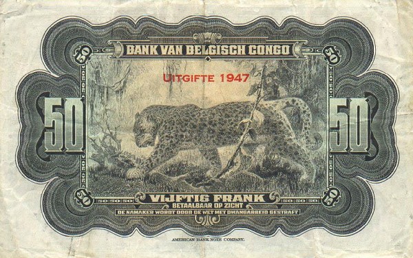 Back of Belgian Congo p16e: 50 Francs from 1947