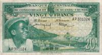 p31a from Belgian Congo: 20 Francs from 1956