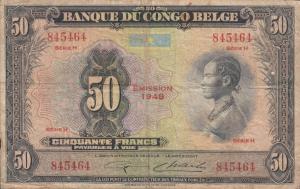 p16f from Belgian Congo: 50 Francs from 1948