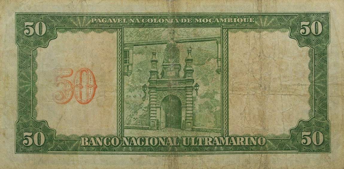 Back of Mozambique p102a: 50 Escudos from 1950
