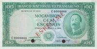 p109s from Mozambique: 100 Escudos from 1961