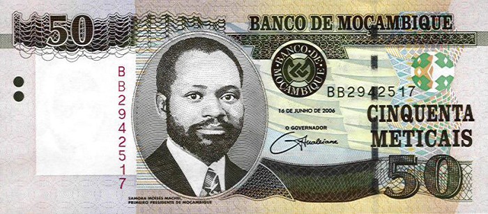 Front of Mozambique p144a: 50 Meticas from 2006