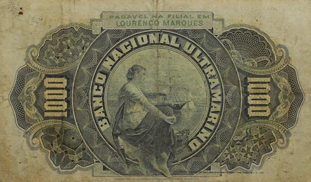 Back of Mozambique p33a: 1000 Reis from 1909