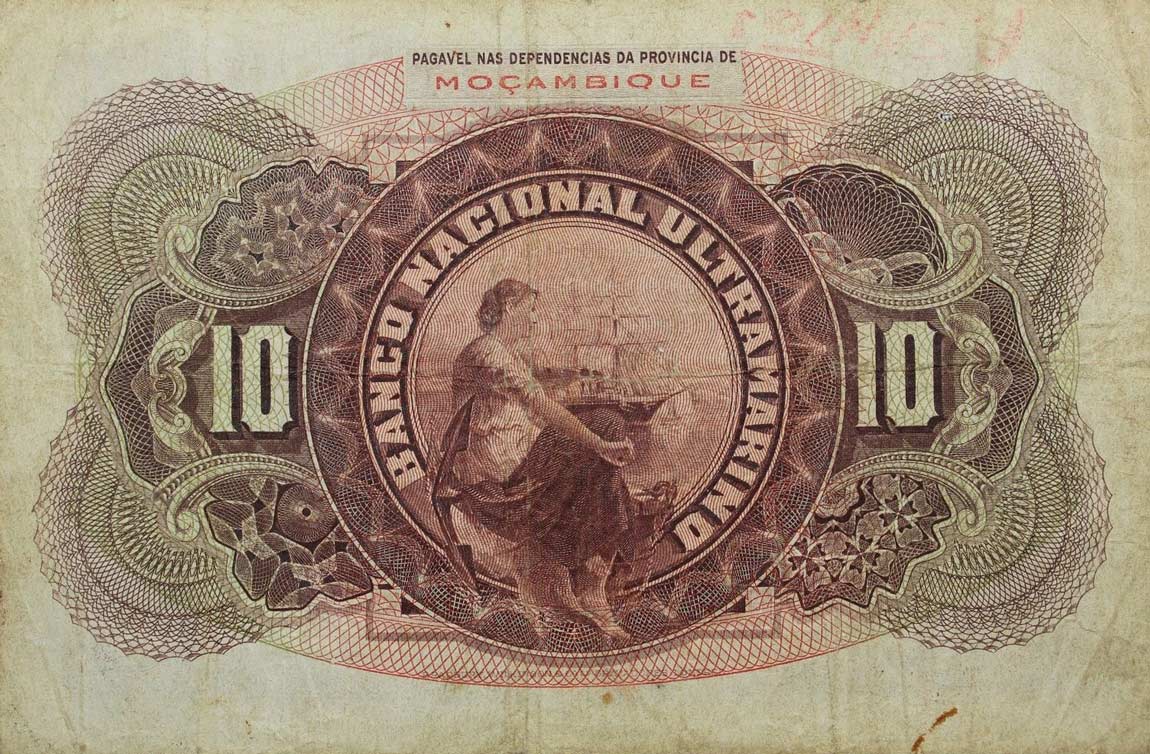 Back of Mozambique p84a: 10 Escudos from 1941