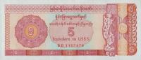 Gallery image for Myanmar pFX2: 5 Dollars