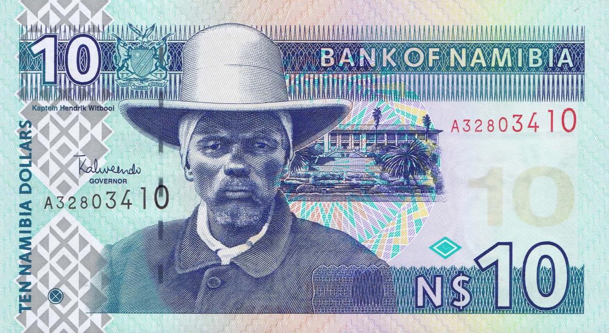 Front of Namibia p4a: 10 Namibia Dollars from 2001