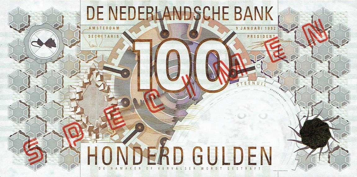 Front of Netherlands p101s: 100 Gulden from 1992