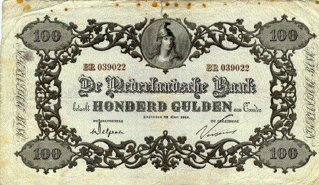 Front of Netherlands p24: 100 Gulden from 1911