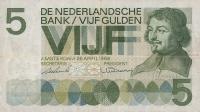 p90c from Netherlands: 5 Gulden from 1966