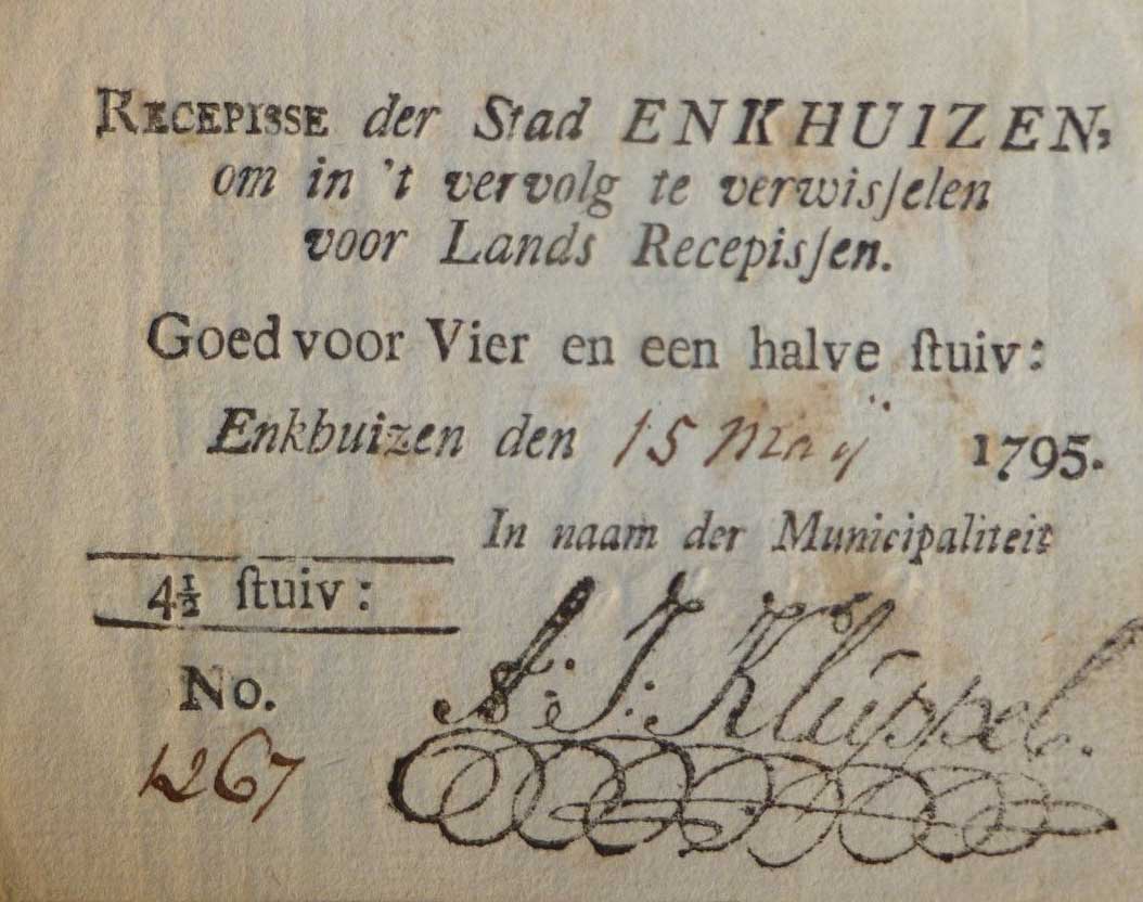 Front of Netherlands pB40: 4.5 Stuiver from 1795