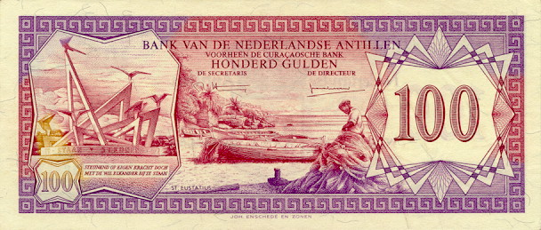 Front of Netherlands Antilles p19a: 100 Gulden from 1979